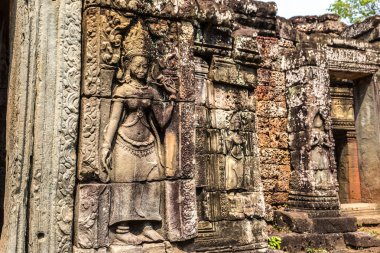 Banteay Kdei tapınağıdır Khmer antik tapınak Siem Reap içinde karmaşık Angkor Wat, Kamboçya'da bir yaz günü