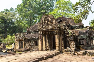 Banteay Kdei tapınağıdır Khmer antik tapınak Siem Reap içinde karmaşık Angkor Wat, Kamboçya'da bir yaz günü