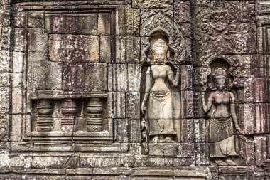 Banteay Kdei tapınağıdır Khmer antik tapınak Siem Reap içinde karmaşık Angkor Wat, Kamboçya'da bir yaz günü