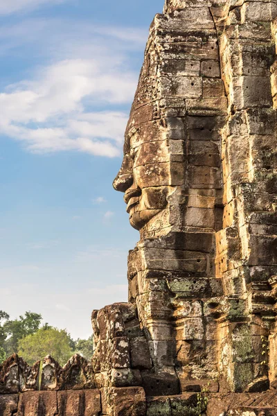Taş Yüzüdür Bayon Tapınağın Karmaşık Angkor Wat Siem Reap Kamboçya — Stok fotoğraf