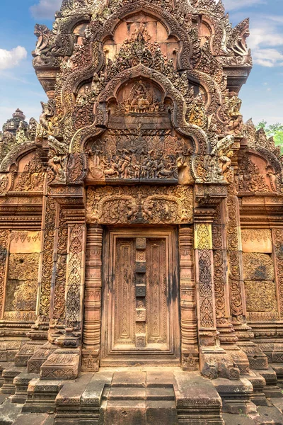 Templo Banteay Srei Complexo Angkor Wat Siem Reap Camboja Dia — Fotografia de Stock