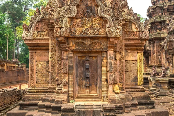 Templo Banteay Srei Complexo Angkor Wat Siem Reap Camboja Dia — Fotografia de Stock