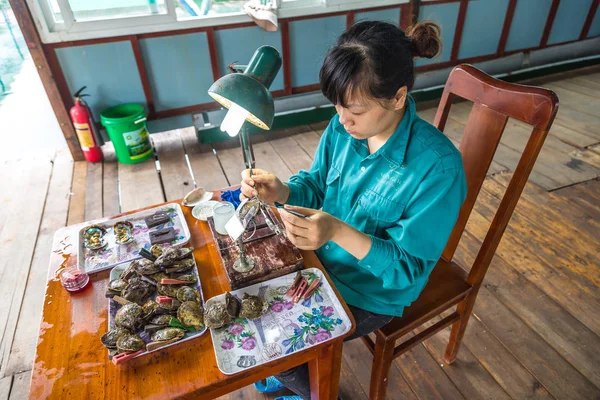 Halong Vietnam Junho 2018 Implantação Pérolas Fazenda Pearl Halong Bay — Fotografia de Stock