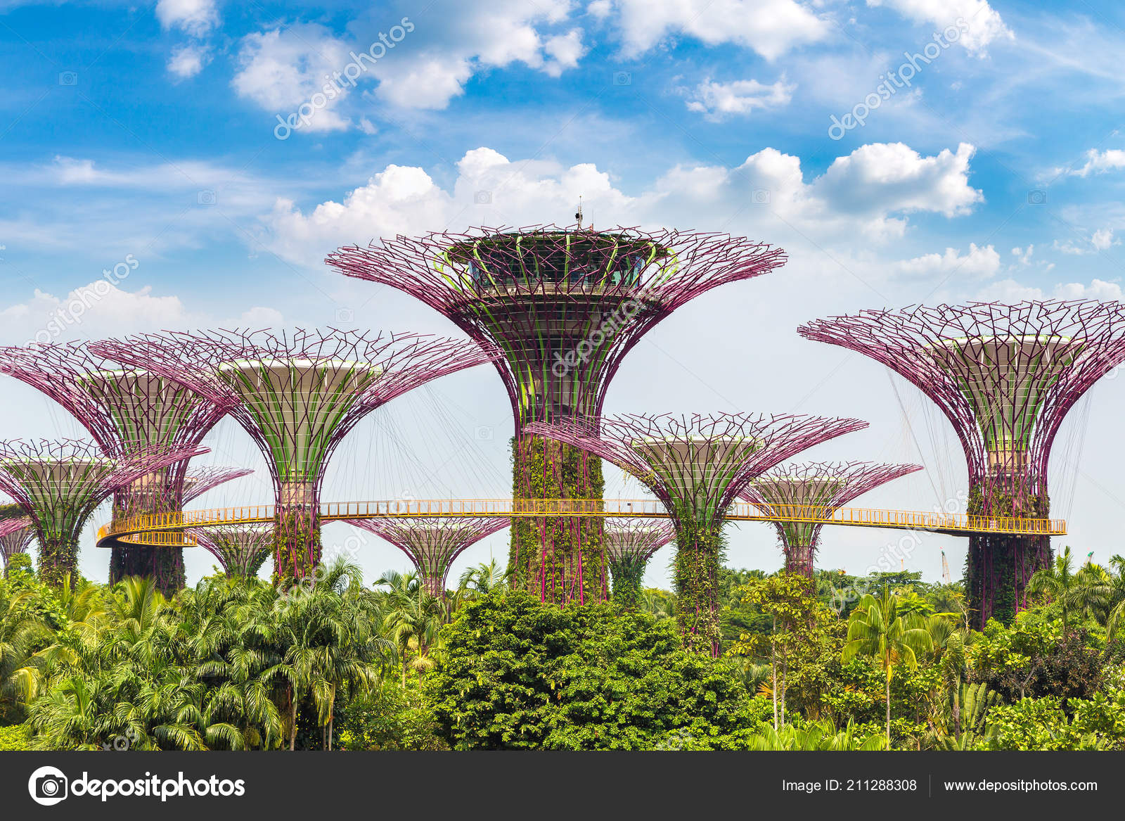 Singapore June 2018 Walkway Supertree Grove Gardens Bay Singapore