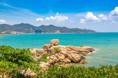 Tatlım Chong cape Nha Trang, Vietnam'da bir yaz günü, taş bahçe