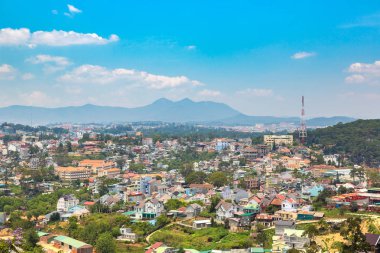 Bir yaz günü Dalat, Vietnam panoramik havadan görünümü