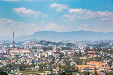 Bir yaz günü Dalat, Vietnam panoramik havadan görünümü