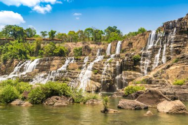 Dalat city, bir yaz günü Vietnam'da yakınındaki Pongour şelale