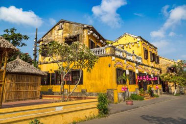 Renkli sokak Hoi An, Vietnam bir yaz günü içinde