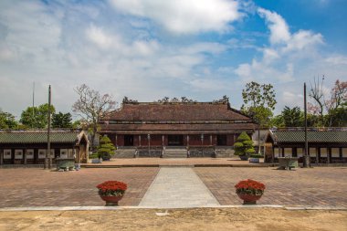 Kalesi, Imperial Kraliyet Sarayı, Yasak Şehir Hue, Vietnam bir yaz günü içinde