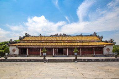 Tay Hoa sarayda ton Kalesi, Imperial Kraliyet Sarayı, Yasak Şehir Hue, Vietnam bir yaz günü içinde