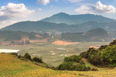 Panoramik Terraced pirinç alan bir yaz günü Sapa, Lao Cai, Vietnam