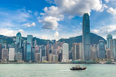 Victoria Harbour Hong Kong yaz gün
