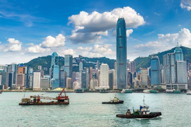 Victoria Harbour Hong Kong yaz gün