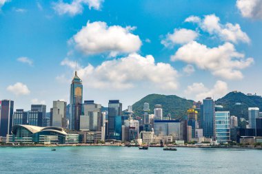 Victoria Harbour Hong Kong yaz gün