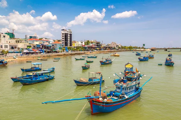 Nha Trang Vietnam Junho 2018 Baía Com Barcos Pesca Nha — Fotografia de Stock