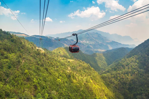 Mobil Kabel Fancipan Sapa Lao Cai Vietnam Hari Musim Panas — Stok Foto