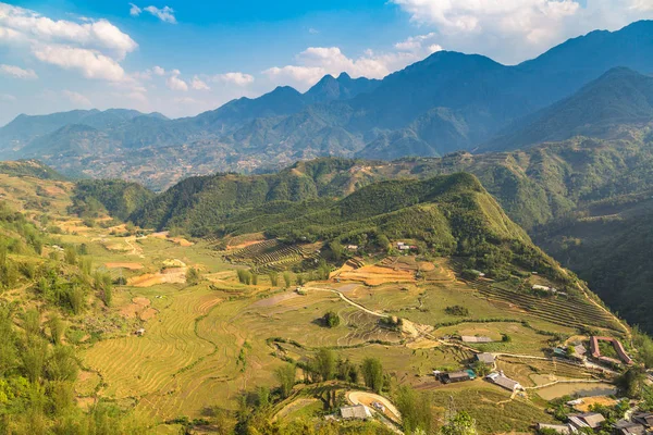 Vista Panorâmica Campo Arroz Terraced Sapa Lao Cai Vietnã Dia — Fotografia de Stock