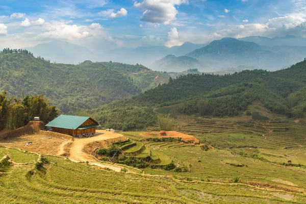 Vista Panorâmica Campo Arroz Terraced Sapa Lao Cai Vietnã Dia — Fotografia de Stock