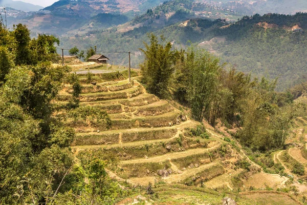 Vista Panorâmica Campo Arroz Terraced Sapa Lao Cai Vietnã Dia — Fotografia de Stock