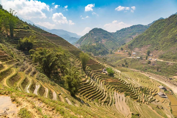 Panoramik Terraced pirinç alan bir yaz günü Sapa, Lao Cai, Vietnam