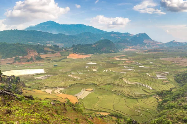 Panoramik Terraced pirinç alan bir yaz günü Sapa, Lao Cai, Vietnam