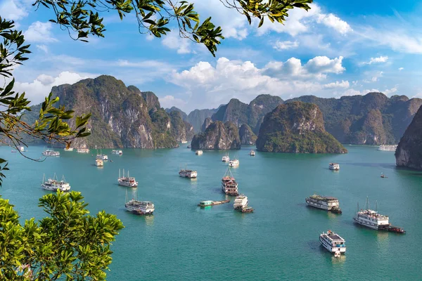 Vista Aérea Panorámica Bahía Halong Vietnam Día Verano —  Fotos de Stock