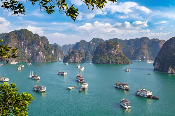Panorama Luftaufnahme Der Halong Bucht Vietnam Einem Sommertag — Stockfoto