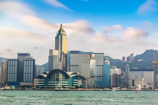 Victoria Limanı Hong Kong yaz akşam '