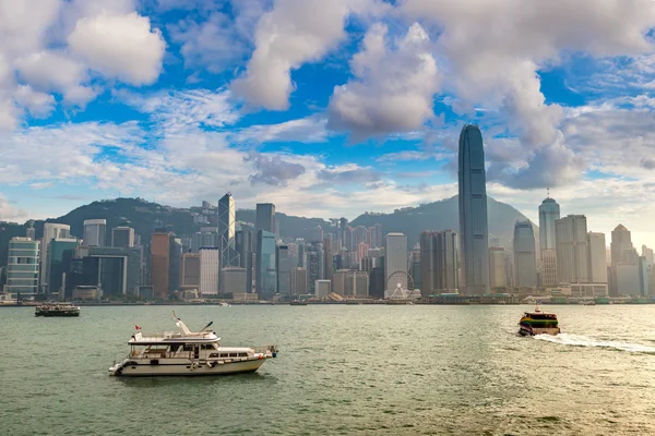 Victoria Limanı Hong Kong yaz akşam '