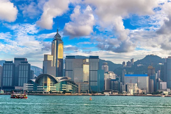 Victoria Limanı Hong Kong yaz akşam '