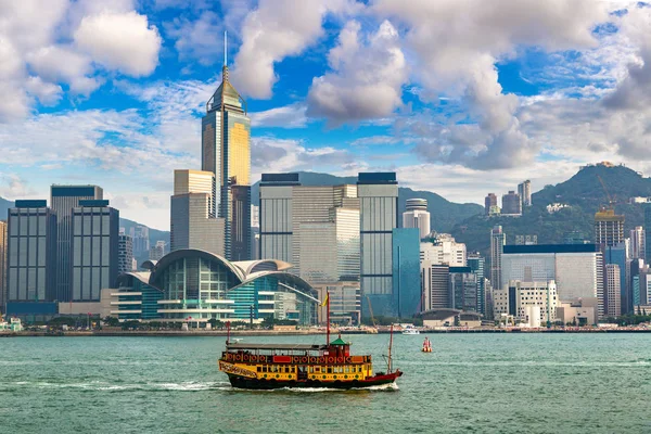 Victoria Limanı Hong Kong yaz akşam '