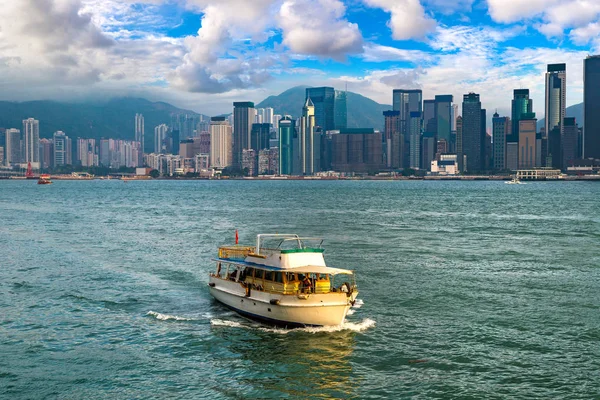 Victoria Limanı Hong Kong yaz akşam '