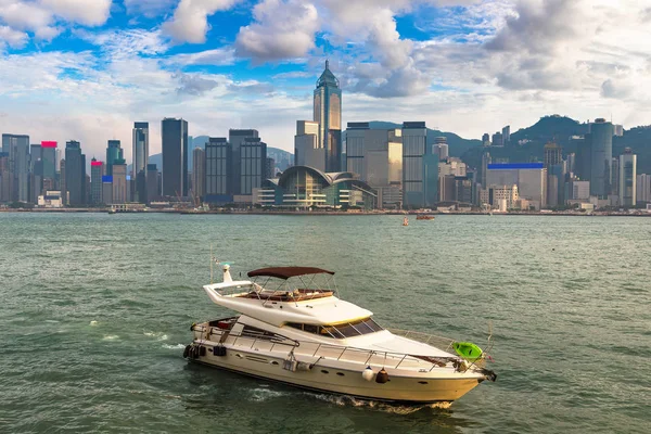 Victoria Limanı Hong Kong yaz akşam '