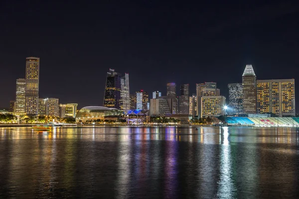 Singapore City Skyline Beautiful Summer Night — Stock Photo, Image