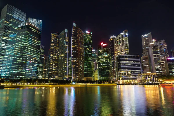 Singapore City Skyline Beautiful Summer Night — Stock Photo, Image