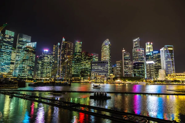 Singapore City Skyline Beautiful Summer Night — Stock Photo, Image