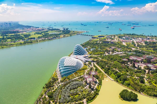 Singapore Juni 2018 Kassen Bloem Dome Nevelwoud Tuinen Langs Baai — Stockfoto