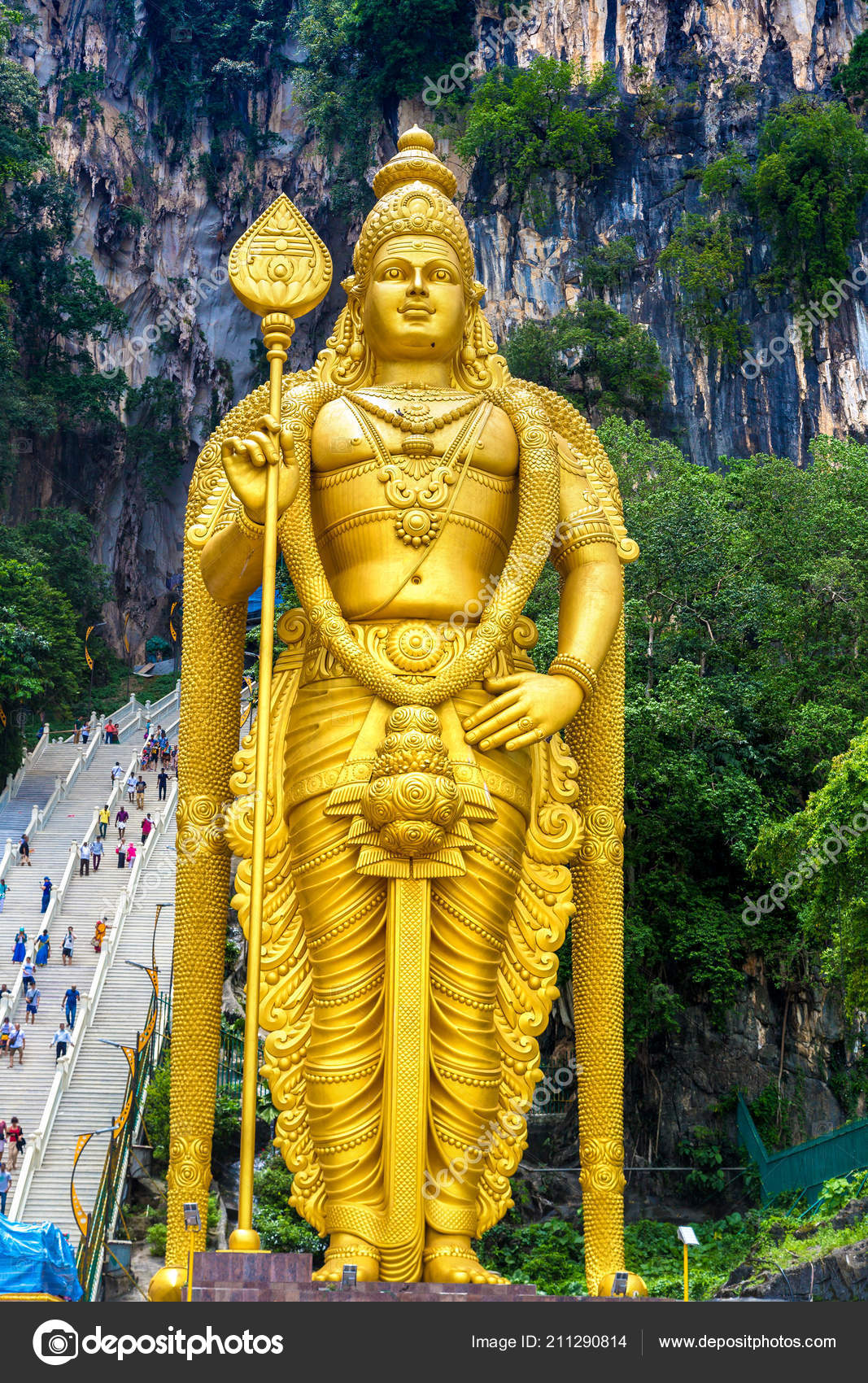 Statue Hindu God Murugan Batu Cave Kuala Lumpur Malaysia Summer ...