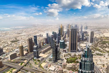 Bir yaz günü Dubai şehir merkezinin hava görüntüsü, Birleşik Arap Emirlikleri