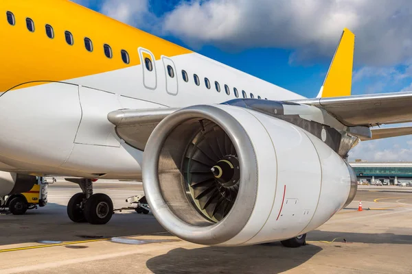 Vliegtuig Singapore Changi Airport Singapore Zomerdag — Stockfoto