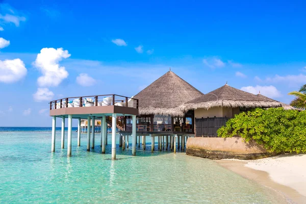 Мальдіви Червня 2018 Вілли Воді Бунгало Тропічні Пляжі Мальдівах Літній — стокове фото