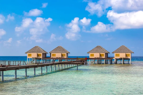Maldiven Juni 2018 Water Villas Bungalows Houten Brug Van Tropisch — Stockfoto