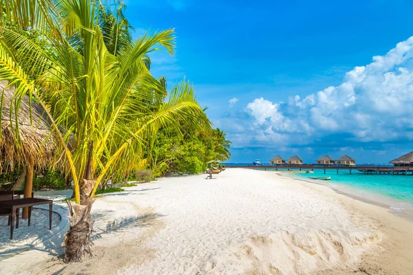 Μαλδίβες Ιουνίου 2018 Τροπική Παραλία Στις Μαλδίβες Μέρα Του Καλοκαιριού — Φωτογραφία Αρχείου