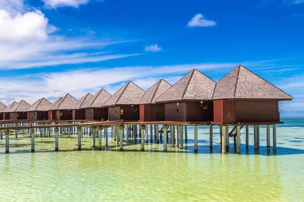 Maldives Giugno 2018 Water Villas Bungalows Sulla Spiaggia Tropicale Delle — Foto Stock