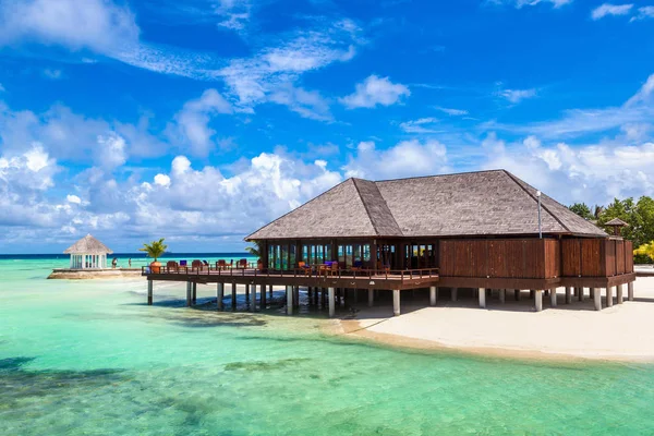 Maldiven Juni 2018 Water Villas Bungalows Houten Brug Van Tropisch — Stockfoto