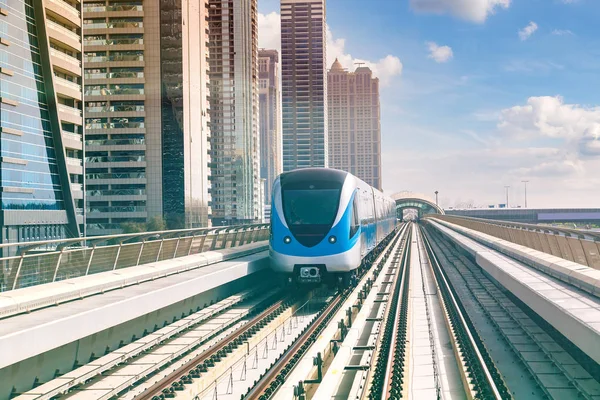 Dubai Tunnelbana Järnväg Sommardag Dubai Förenade Arabemiraten — Stockfoto