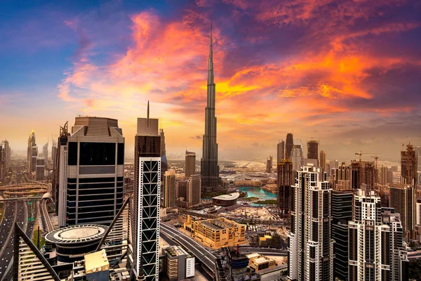 Пташиного Польоту Downtown Dubai Літній День Єднані Арабські Емірати — стокове фото