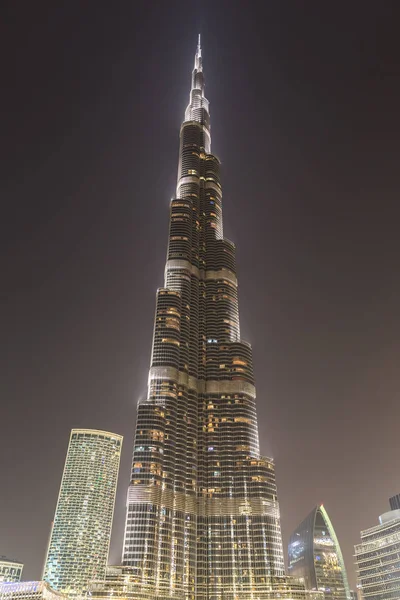 Dubai Emirados Árabes Unidos Julho 2018 Burj Khalifa Noite Dubai — Fotografia de Stock