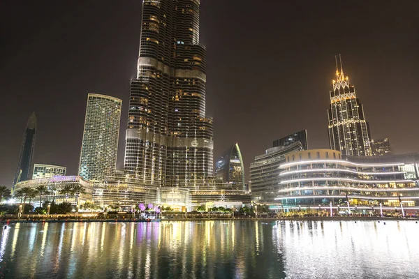 Dubai Emirados Árabes Unidos Julho 2018 Burj Khalifa Noite Dubai — Fotografia de Stock